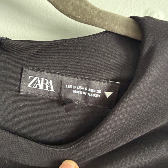 Zara Black Ruched Long Sleeve Dress - Picture 5 of 6